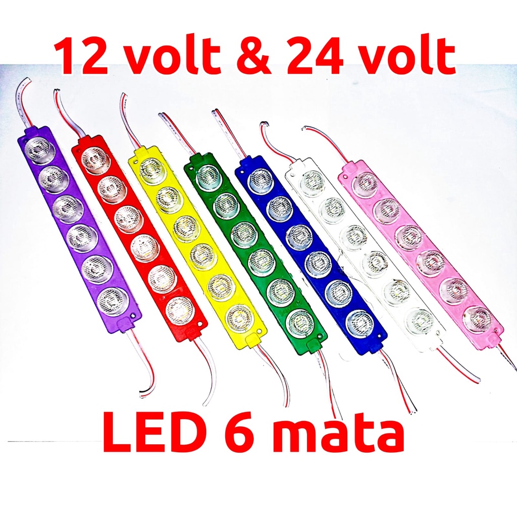 Lampu LED 6 mata 12 volt 24 volt LED kolong truk Lampu LED variasi motor dan mobil