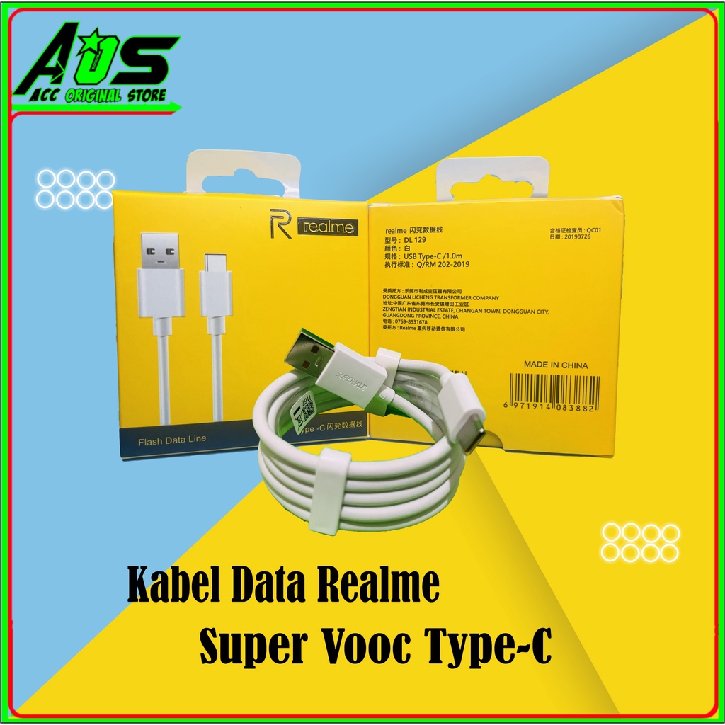 Kabel Data Realme VOOC Realme 5 Pro / 6i / 6 Pro / 7 / 7i / 7 Pro / 8 / 8i / 8 Pro / 9 Pro / X / XT 