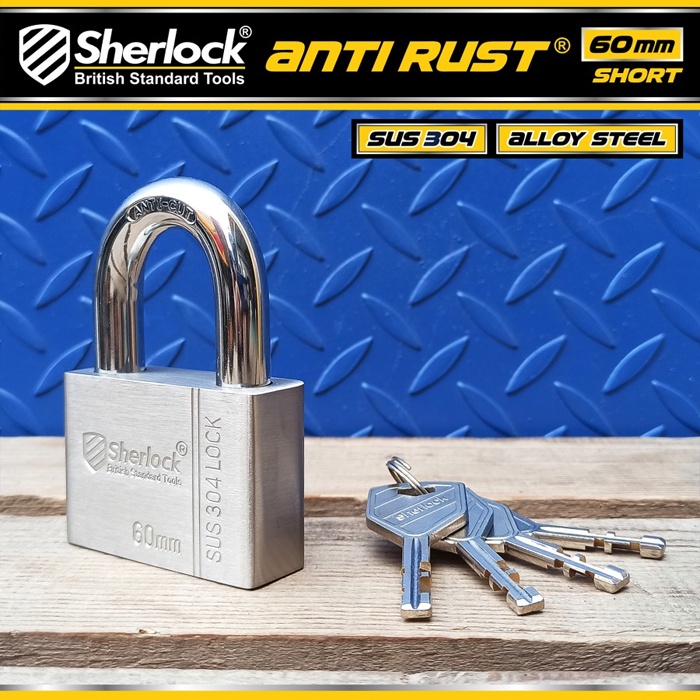 Sherlock Gembok ANTI RUST 60 mm Pendek Stainless Steel 304 Anti Karat