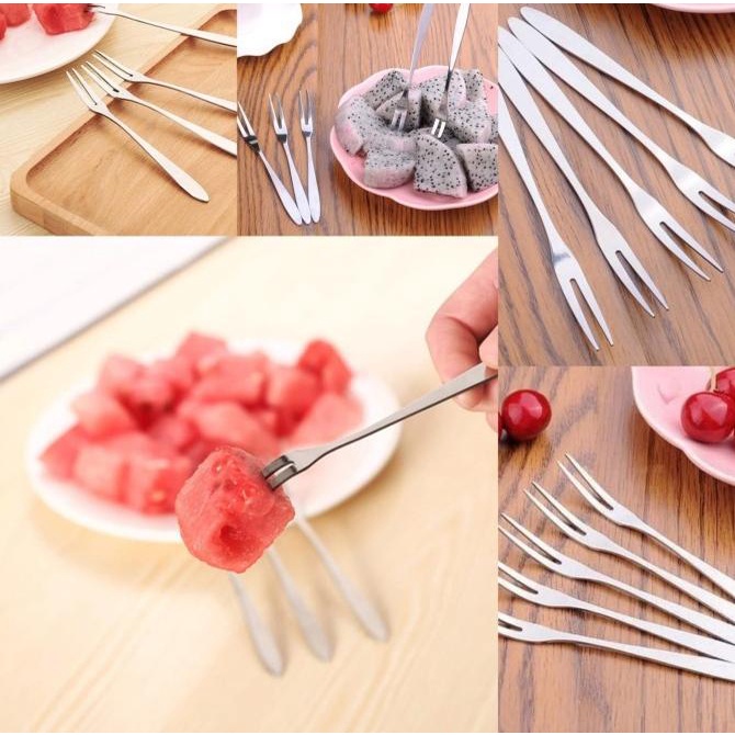 Garpu Kecil / Garpu Buah Stainless / Garpu Kue Ulang Tahun Stainless