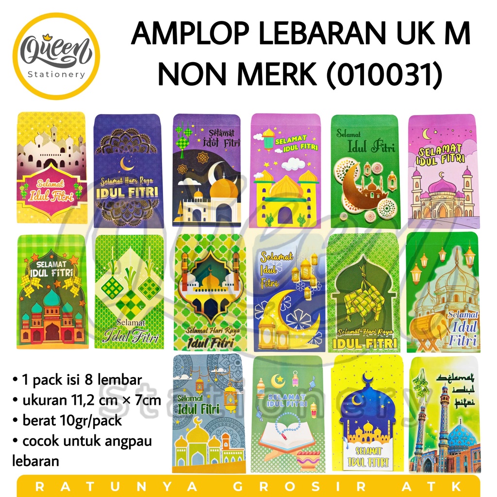 

1 PACK (8 LEMBAR) AMPLOP LEBARAN UKURAN M NON MERK AMPLOP UANG ANGPAU ANGPAO IDUL FITRI KECIL LUCU (010031)