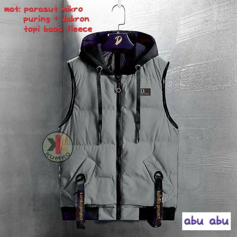 ROMPI VEST PARASUT HOODIE OUTDOOR  ANTI ANGIN