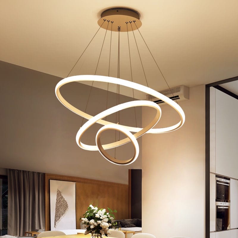 Lampu Gantung Minimalis Modern RUANG TAMU - Lampu Gantung LED 3 Ring Modern Untuk Kamar Tidur GARANSI