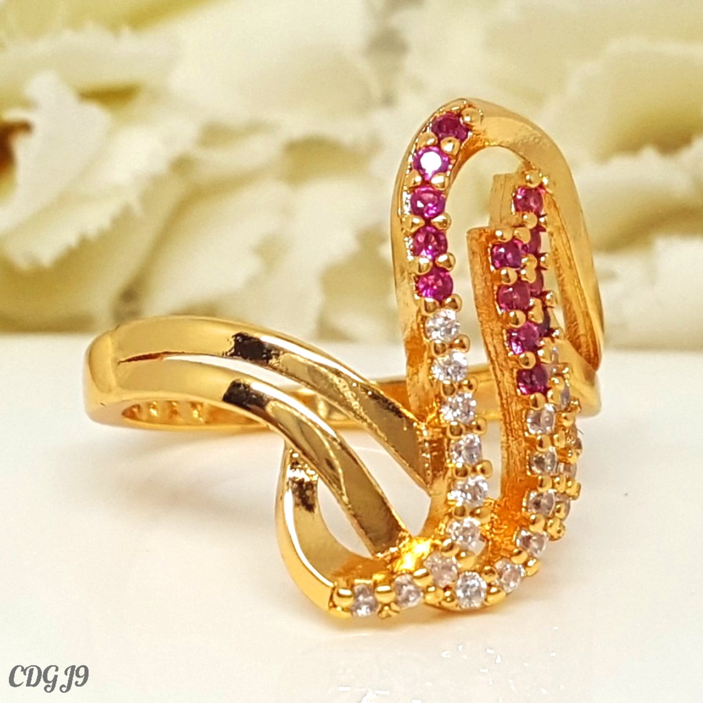 PGX Cincin Xuping Wanita Perhiasan Lapis Emas Aksesoris Fashion Premium - Z295