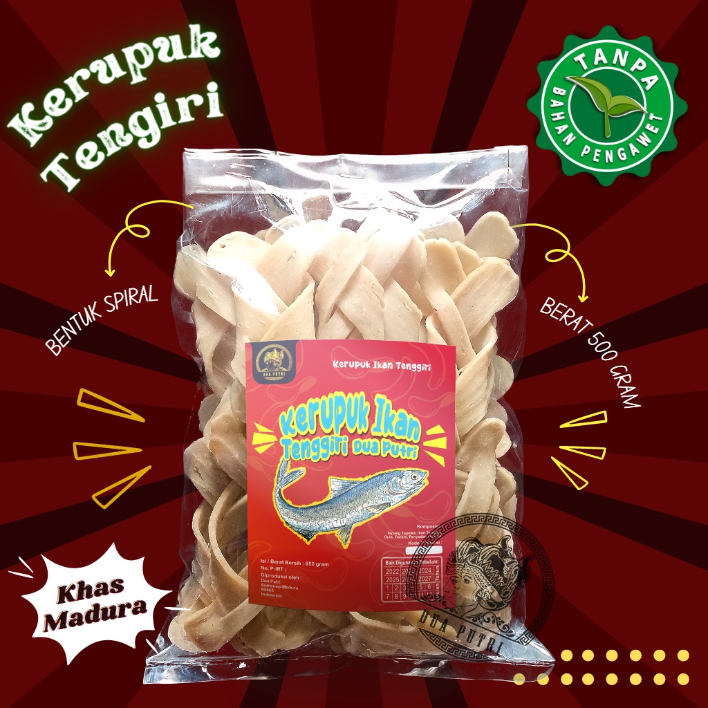 KRUPUK IKAN TENGIRI (kwalitas super/bentuk A)