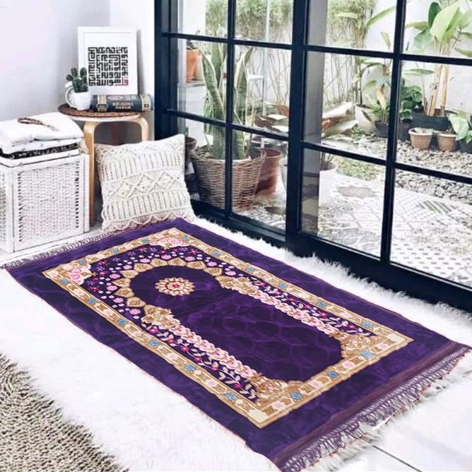 ➻ Sajadah Tebal Busa / Sajadah Turki Anti Slip Busa Embos Tebal Premium Halus New FREE TAS ➤