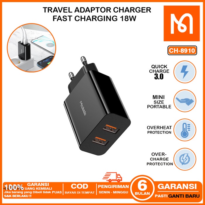 Uta Kepala Charger Infinix Asus Realme Fast Charging 10W 18W-45W Mcdodo
