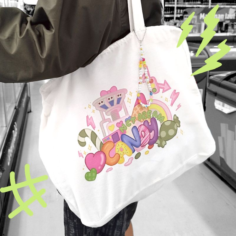 TOTEBAG KPOP CANVAS/ TOTEBAG CANVAS NCT DREAM/ TOTEBAG CANVAS BLACU NCT DREAM CANDY