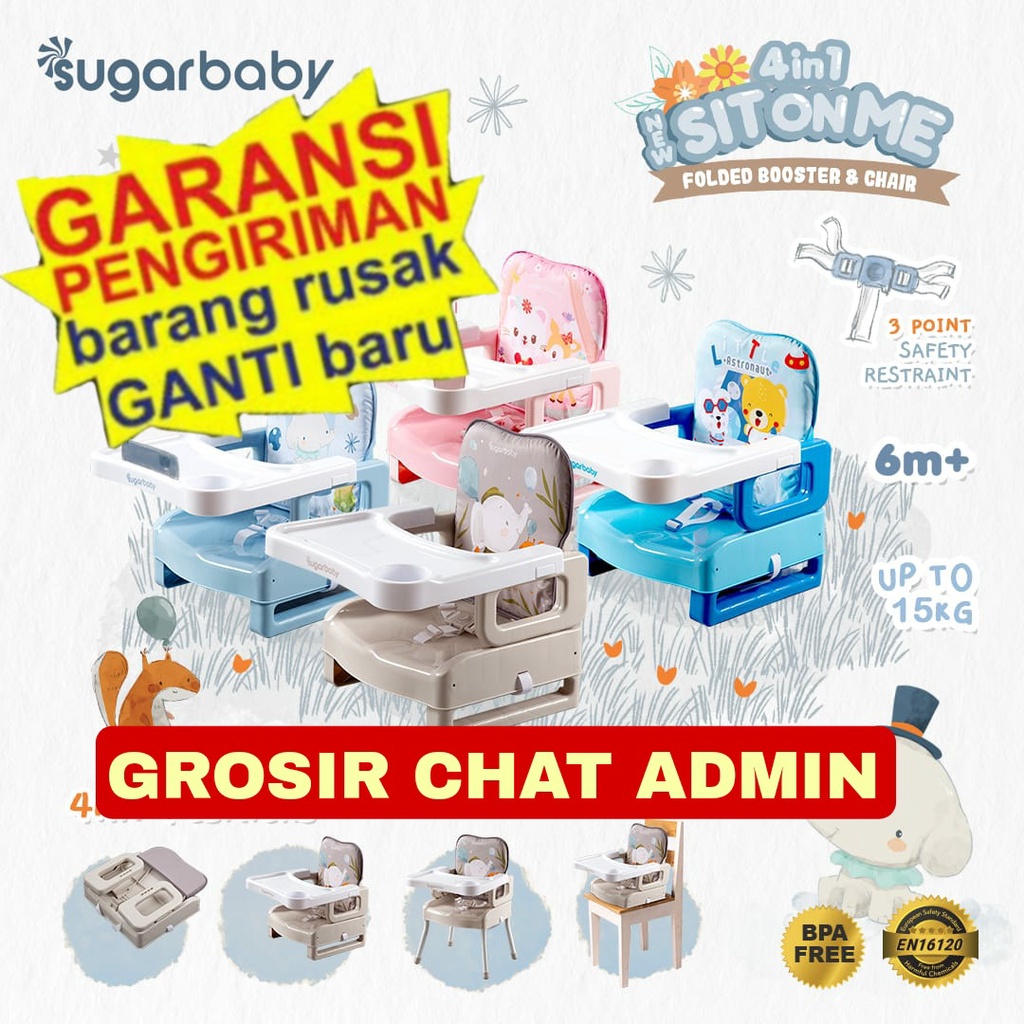 Sugarbaby 4in1 SitOnMe Folded Booster &amp; Chair KURSI MAKAN BAYI BOUNCER BAYI