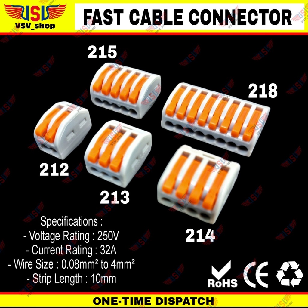 Konektor Kabel Listrik Quick Cable Connector Terminal Block Listrik 1PIN 2PIN 3PIN 4PIN 5PIN 8PIN