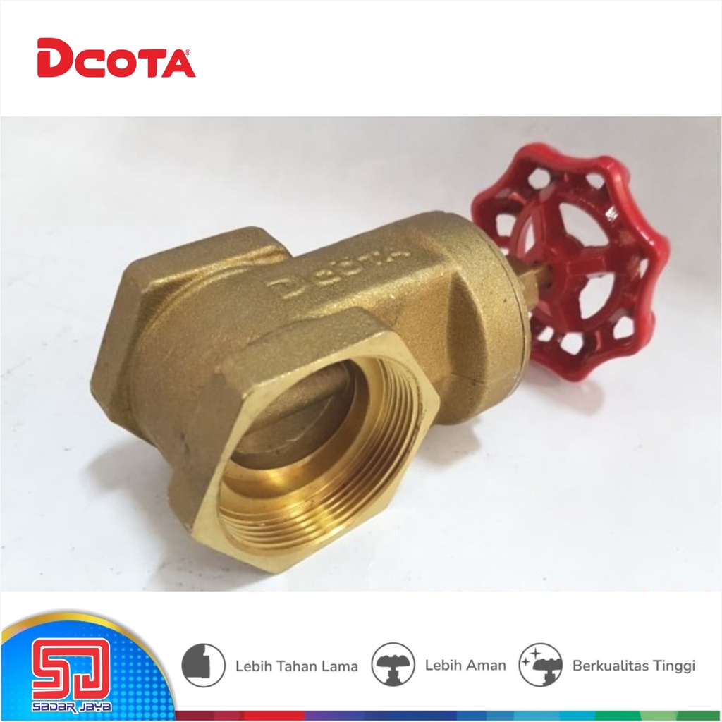 DCOTA Gate Valve 1/2&quot; 3/4&quot; Katup Keran PAM Stop Kran Drat Dalam Kuningan Brass PDAM Setengah Inchi Tiga perempat Inch