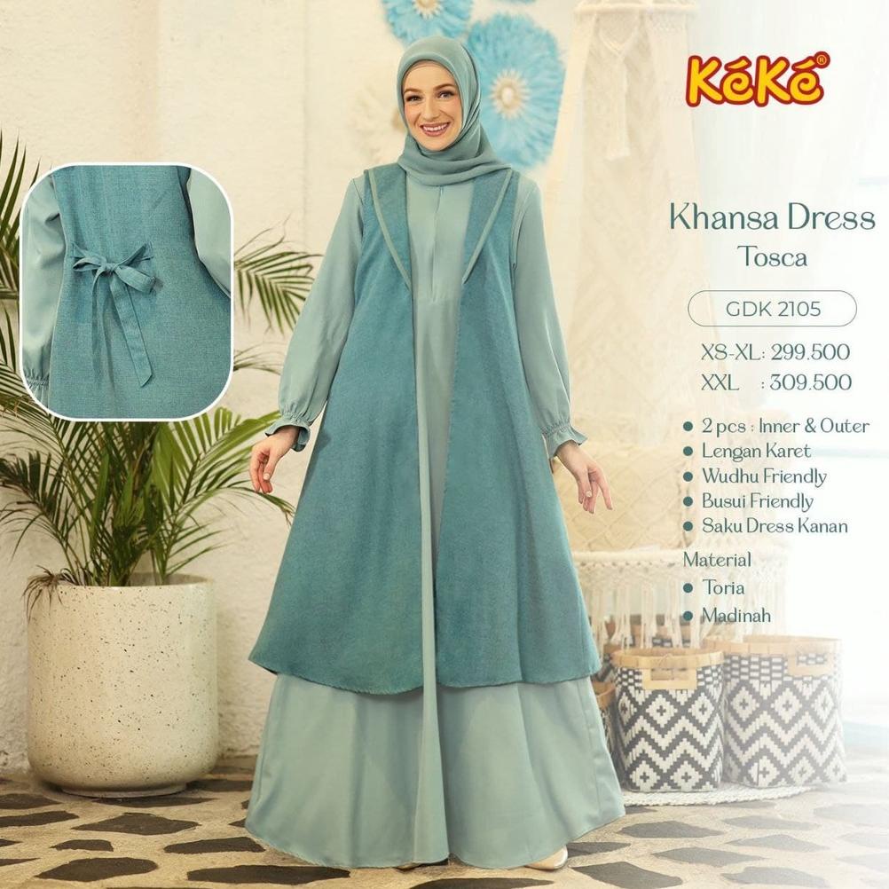 Terbaru Gamis Dewasa Keke GDK 2105 | Khansa Dress - GDK 2105 Gamis Dewasa Keke Original Murah