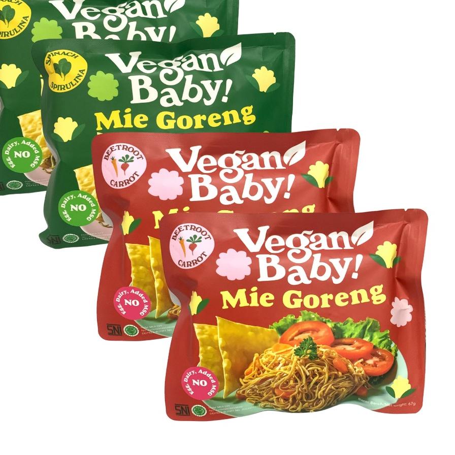 

✈ Vegan Baby mie goreng mix bayam spirulina dan wortel bit 4pcs ☜