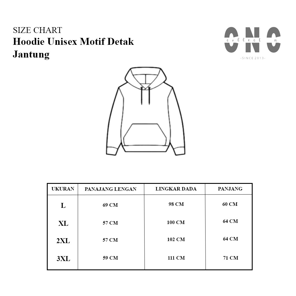 Hoodie Unisex Motif Detak Jantung