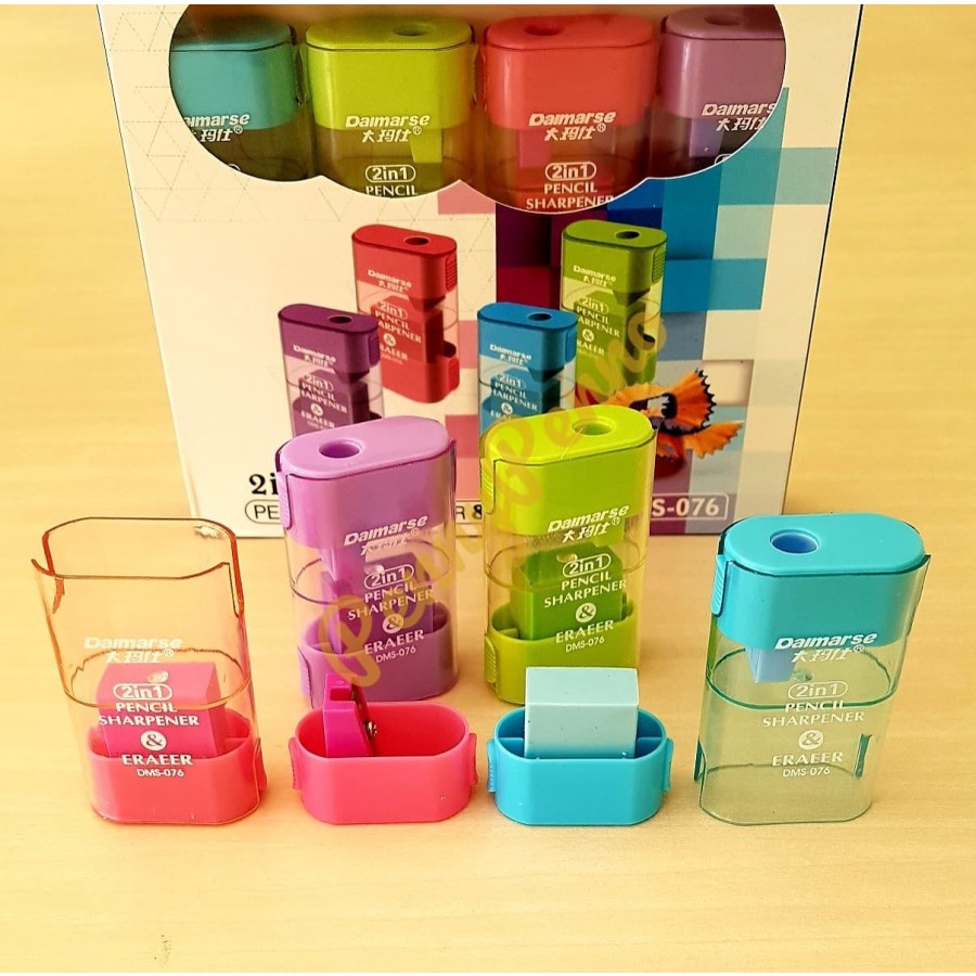 

Rautan Pensil Model Bak Sampah Merek Daimarse / Rautan + Penghapus