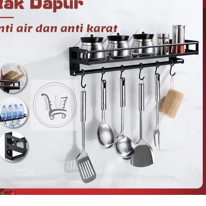 ◘ [RAK BUMBU DINDING BESI] RAK KITCHEN BUMBU DINDING Dapur Rak Penyimpanan Bumbu Dapur Rempah Multif