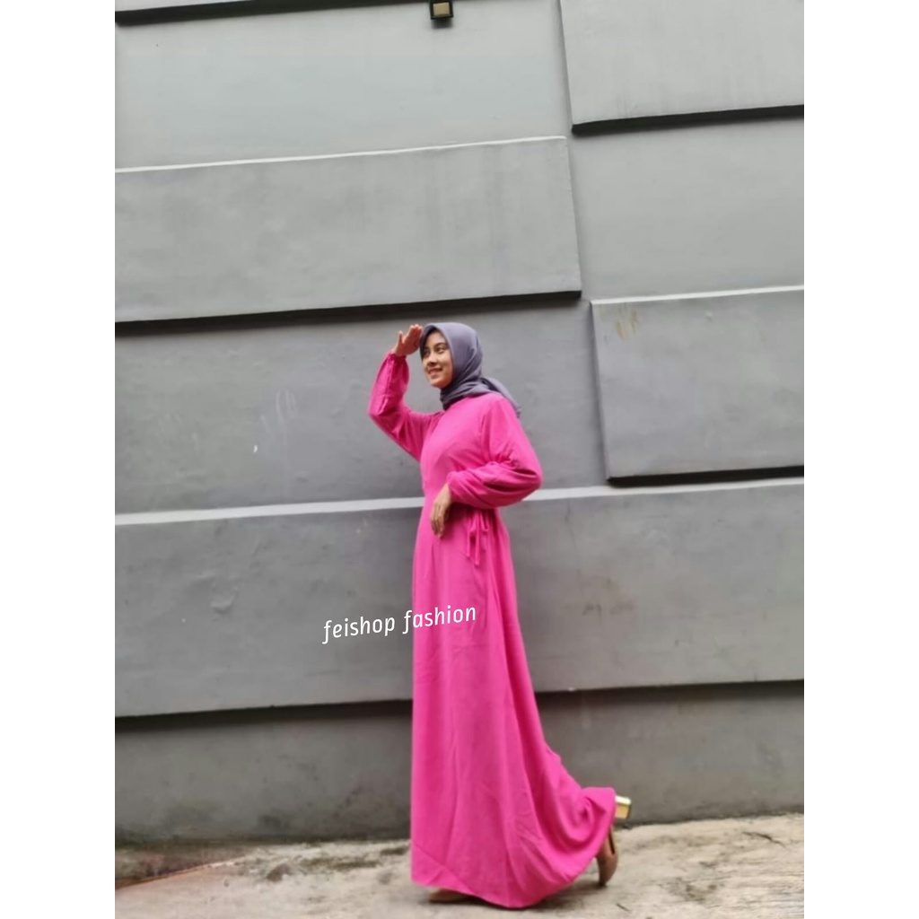 Ayunda Dress Bahan Crinkel Airflow Gamis Polos