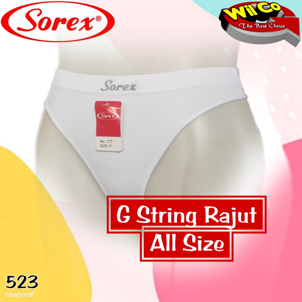 K523 - (Harga Per 1 Potong) CELANA DALAM GSTRING PAKAIAN WANITA PAKAIAN DALAM WANITA SOREX RAJUT FREESIZE