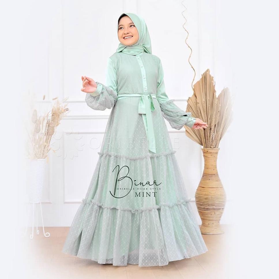 PALING DICARI BINAR KIDS Baju Gamis Anak Perempuan Umur 10 -12 Tahun Baju Gamis Syari Anak Terbaru G