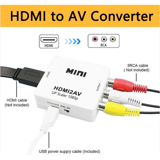 CONVERTER HDMI TO AV RCA ORIGINAL FULL HD 1080P/ KONEKTOR HDMI TO TV TABUNG/ KABEL HDMI TO RCA AV Mini