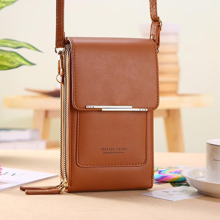 STOK TERBATAS Tas  Wanita Touch Screen Dompet  Multifungsi Import Tas Selempang Wanita Kulit Pocket 