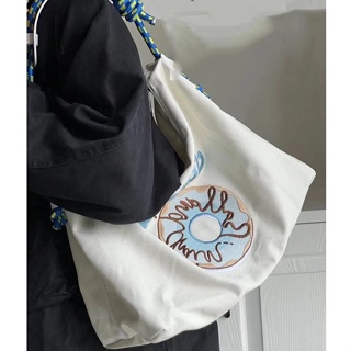 Bag Embroider  Cartoon Alphabet Canvas bag Tote Bag Student Zipper Crossbody Bag 10105