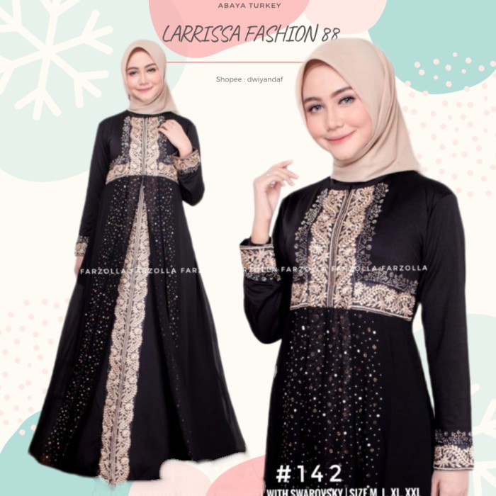 Gamis Gamis Abaya Turkey Busui Kelabang 142 / Gamis Abaya Terbaru - Hitam, XXL(I7I2) Gamis Abaya Put