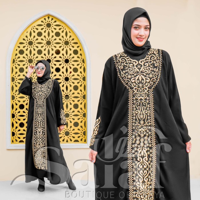 Gamis abaya turkey mewah terbaru 2021 hitam ori - promo arab jetblack baju g(Q0J7) Gamis Turkey Terb