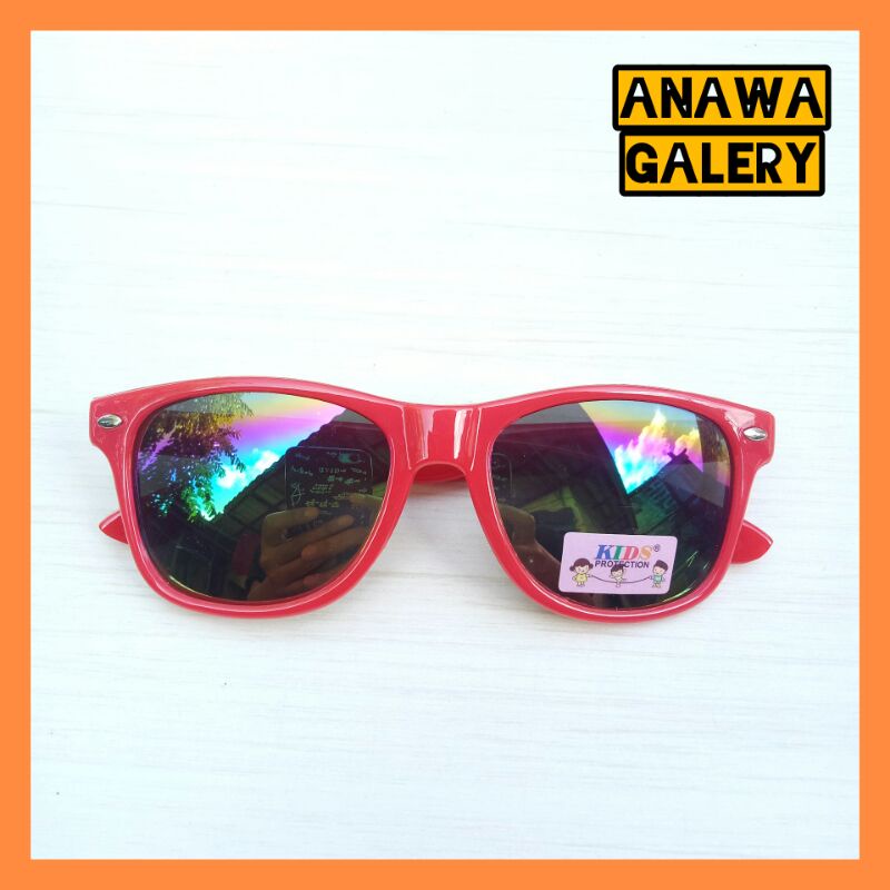 A08 Kacamata anak laki laki anti radiasi kotak kaca pelangi cowok anti silau radiasi uv trendy kekin