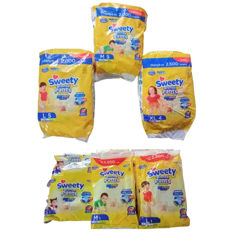 Sweety Bronze Pants Dry Expert PACK M5-L5-XL4 / RENTENG S6-M6-L6-XL6-XXL6 Renceng Popok Bayi