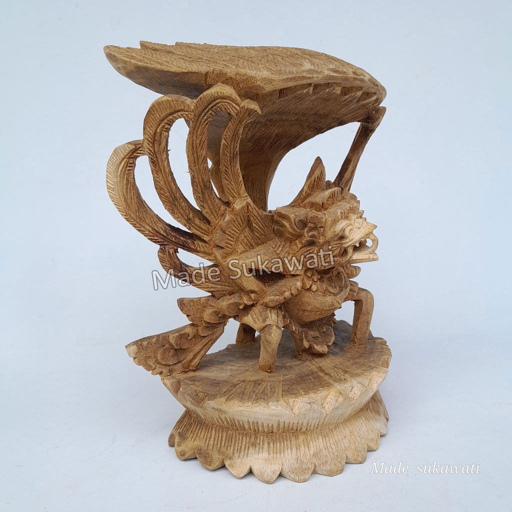 Patung Garuda Kayu 17cm kerajinan ukiran hiasan dekorasi handmade Bali