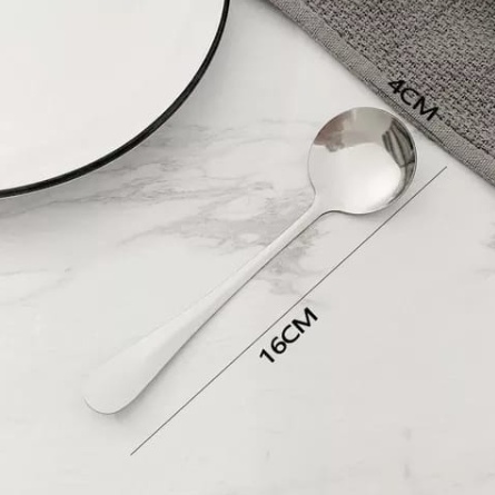 (GS) Sendok Bulat dan Garpu Isi 6pcs / Sendok Garpu Stainless Murah / Alat Makan Stainless