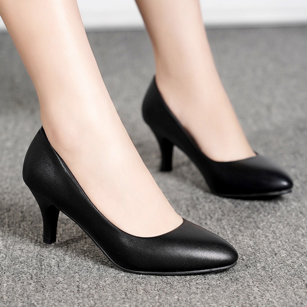 Qwertyzone Duby High Heels Wanita Non Slip 7cm || Qwertyzone Duby Heels Wanita Premium Sintetis