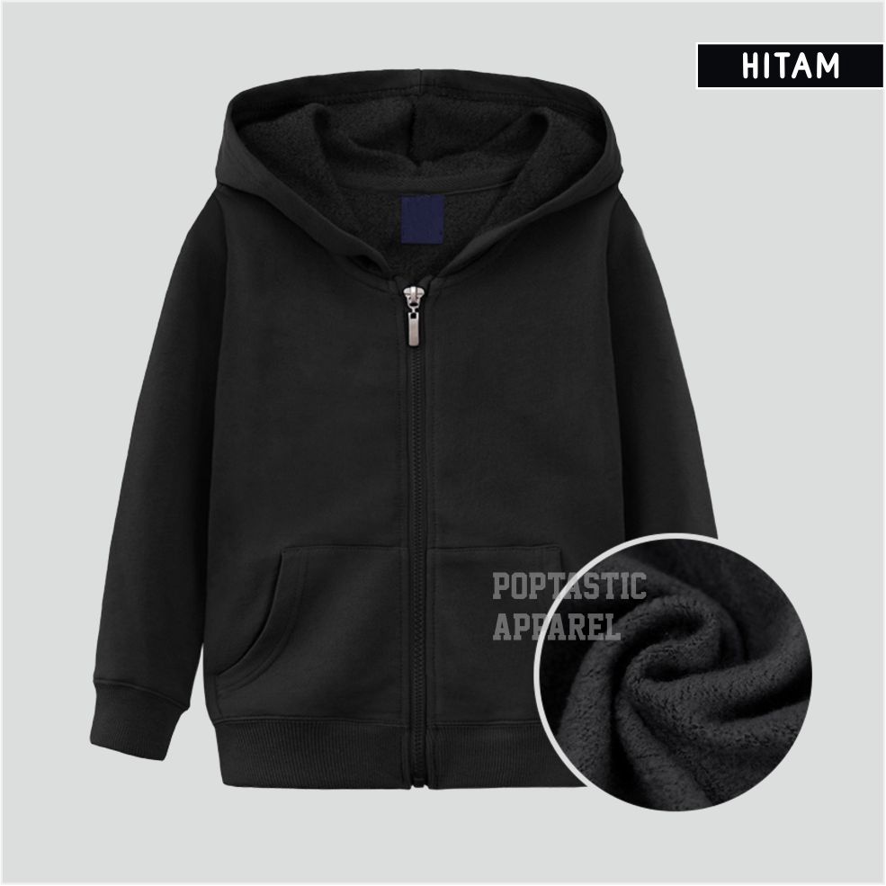 FREE ONGKIR Sweater Hoodie ZIPPER anak Laki-laki perempuan POLOS FLEECE TEBAL