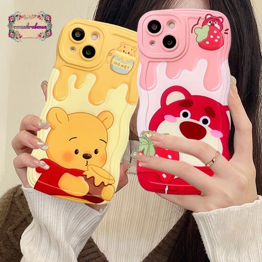 SS800 SOFTCASE SILIKON WAVY GELOMBANG POOH &amp; LOTSO FOR IPHONE 7 8 7+ 8+ X  XS XR XS MAX 11 11 12 13 14 PRO SB4911