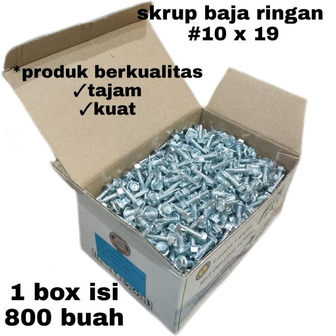 skrup baja ringan 10 x 19 - per dus isi 800 pcs