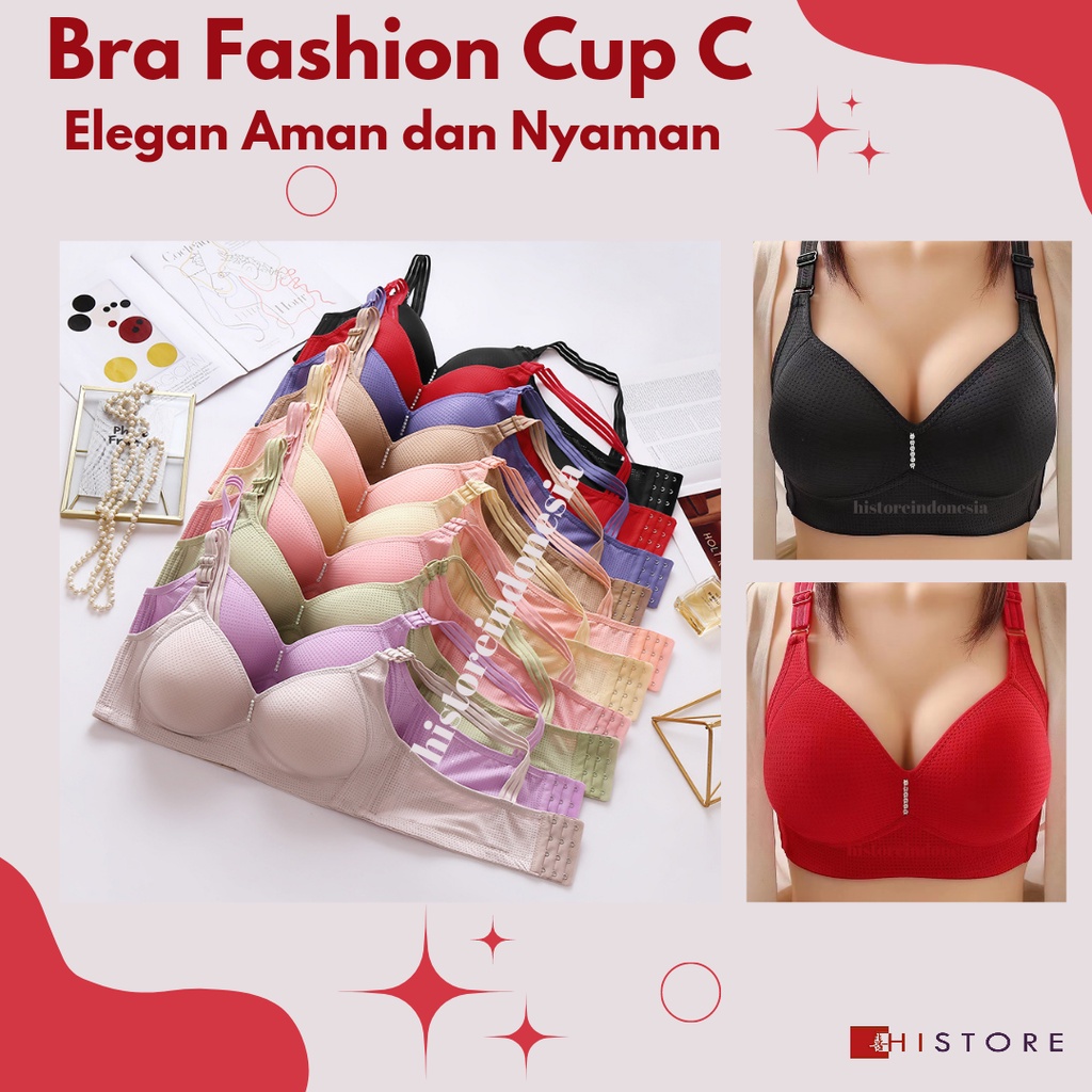 [HI] Bra BH FASHION Wanita CUP 3/4C Premium Busa Tipis Tanpa Kawat Sangat Nyaman S350