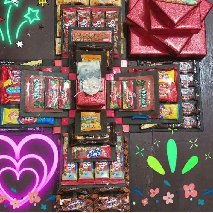 

❆ EXPLOSION BOX / snack box / box kejutan 4 layer + kotak uang (25,20,15,10+8cm) ✦