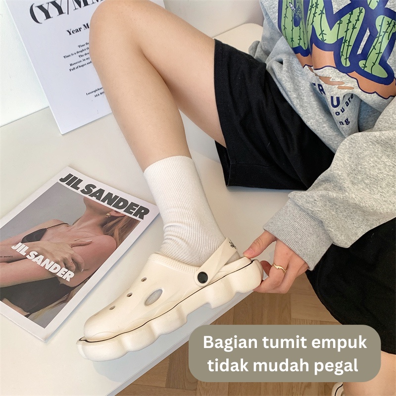 Mainland Sandal Crocs Pin Karakter Jibbits Lucu Sandal Kodok Viral Kekinian Sendal Lubang Pin Karet Rumahan Outdoor HSN132