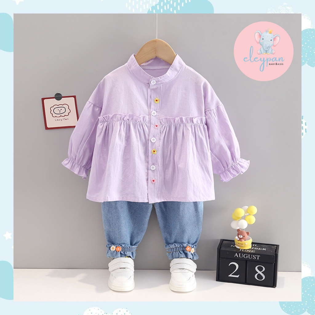 Baju Anak Perempuan Jeans Impor Set Baju Jalan Anak Cewek Setelan Anak