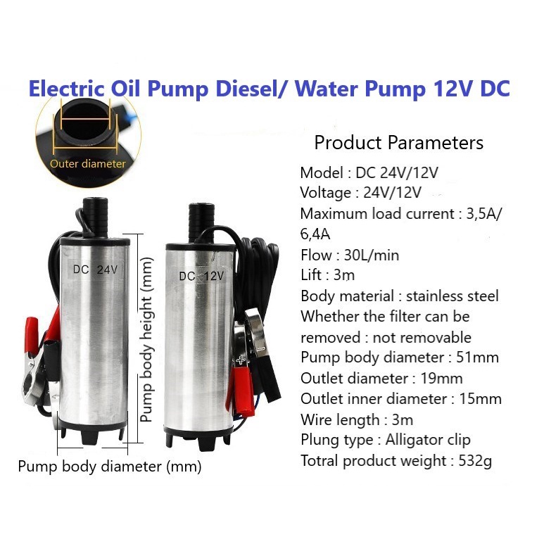 Pompa Diesel/Oli 12V DC (8134)