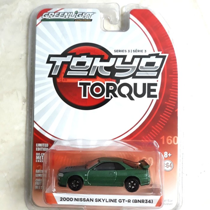 Greenlight Tokyo Torque 2000 Nissan Skyline GT-R BNR34 hijau Diecast TERMURAH
