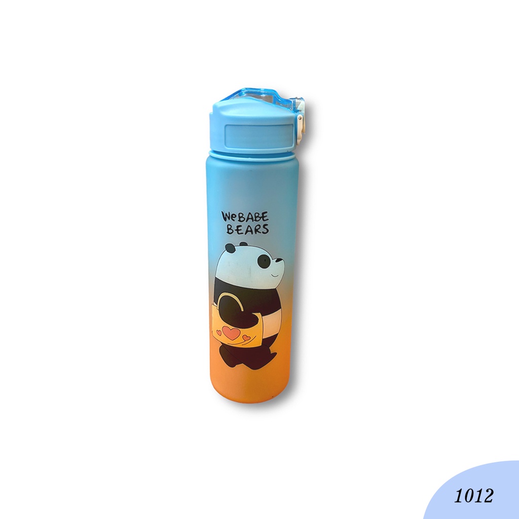 Bottle We Babe Bears 900ML Kode 1012A Free Sticker 2D &amp; 3D Botol Warna Gradasi Botol Minum Viral Penanda Waktu Botol Minum Viral Botol Minum Sedotan