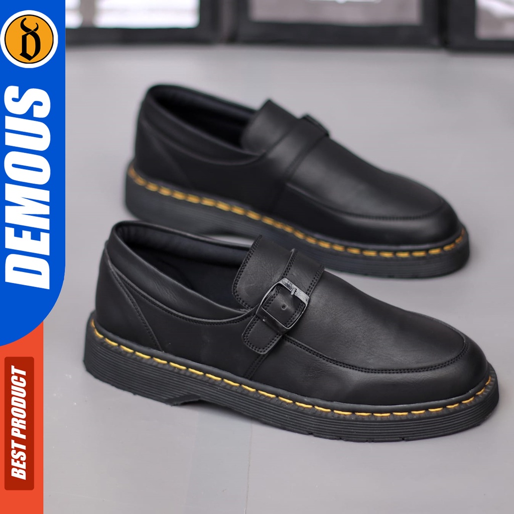 DEMOUS Nobunaga - Sepatu Pantofel Formal Docmart Slop Casual Kerja Pria