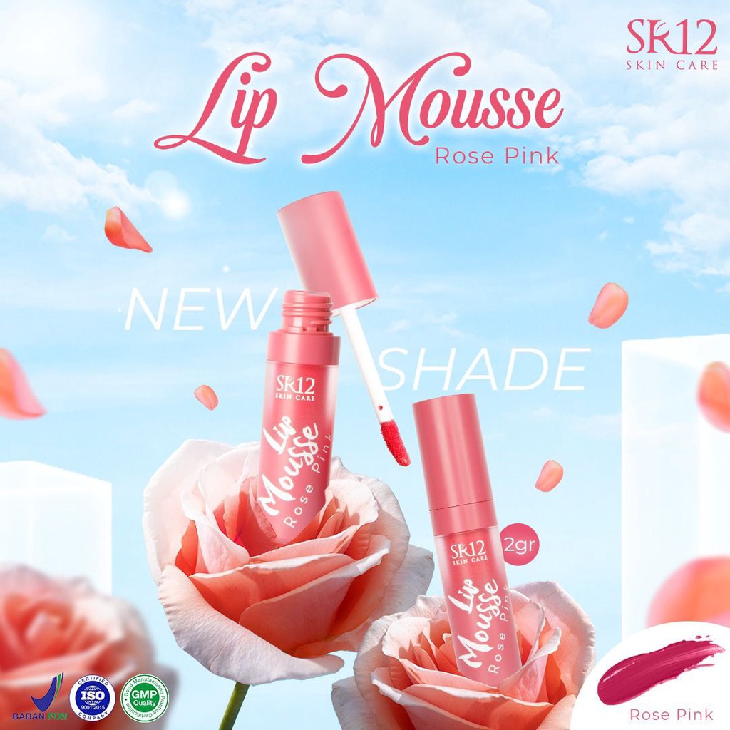 Lip Mousse SR12 2gr Cream Rose Pink Sweet Brown Lipstick Lipstik Melembabkan Bibir Menawan BPOM