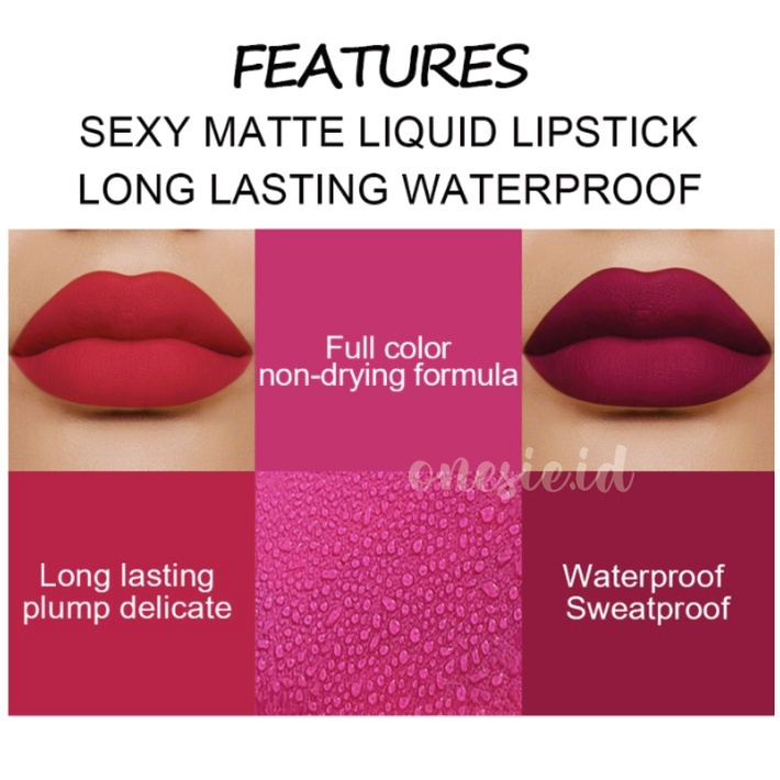 DNM Liquid Lipstik Matte Lipstick Long Lasting Matte 19 Colour Tahan Lama LA082