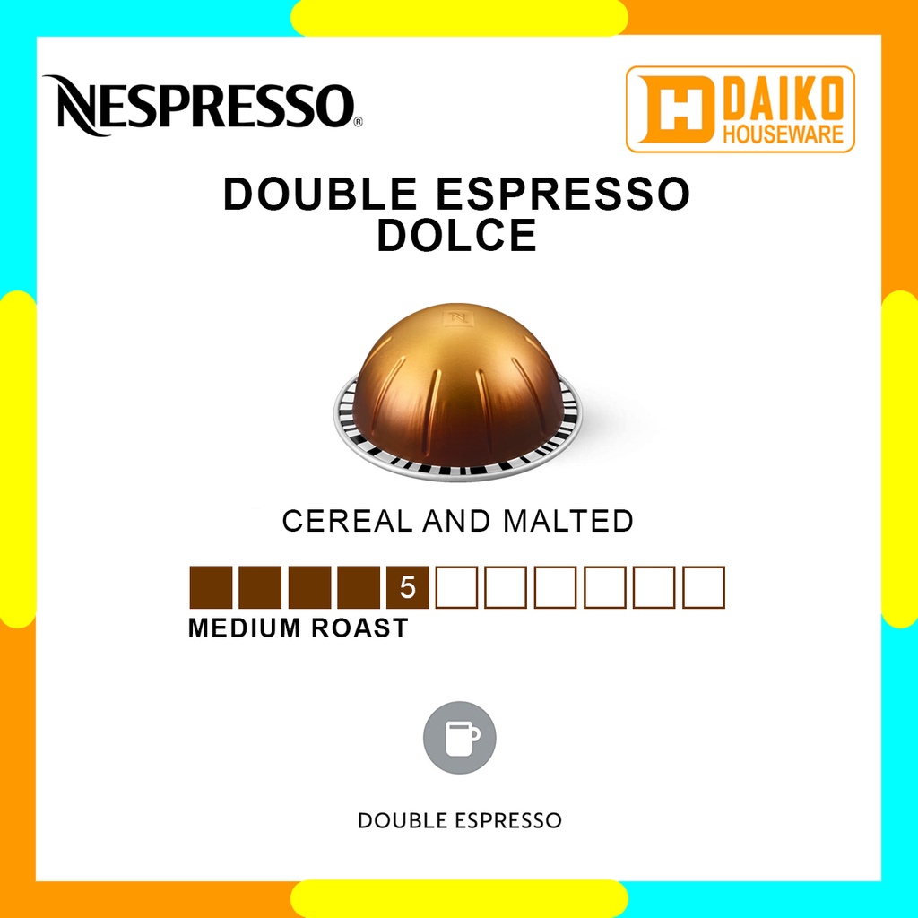 Capsule Nespresso Vertuo Double Espresso Dolce - Medium Roast Coffee