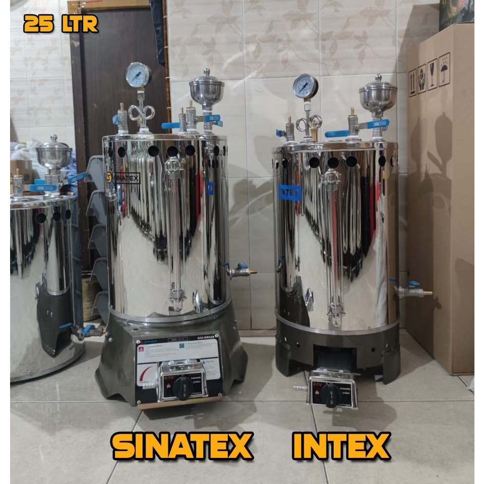 SINATEX Tabung Boiler Setrika Uap Laundry 25 Liter Lengkap Siap Pakai (GojekGrab)