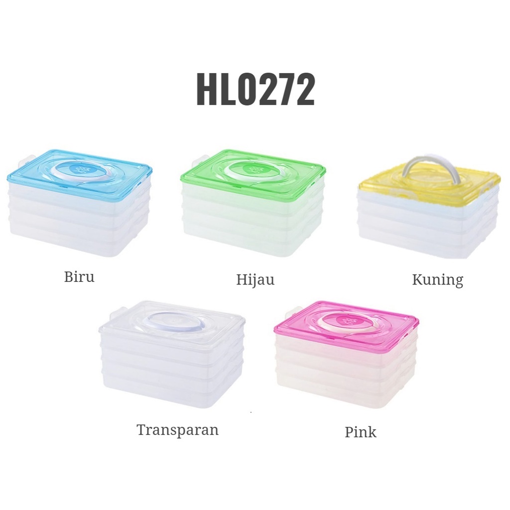 FYGALERY HL0272 Kotak Penyimpanan Makanan Set 4 Tingkat Tempat Kontainer Sayuran Kulkas Susun Transparan Dapur Box Container Multifungsi 4 In 1 Food Storage Box