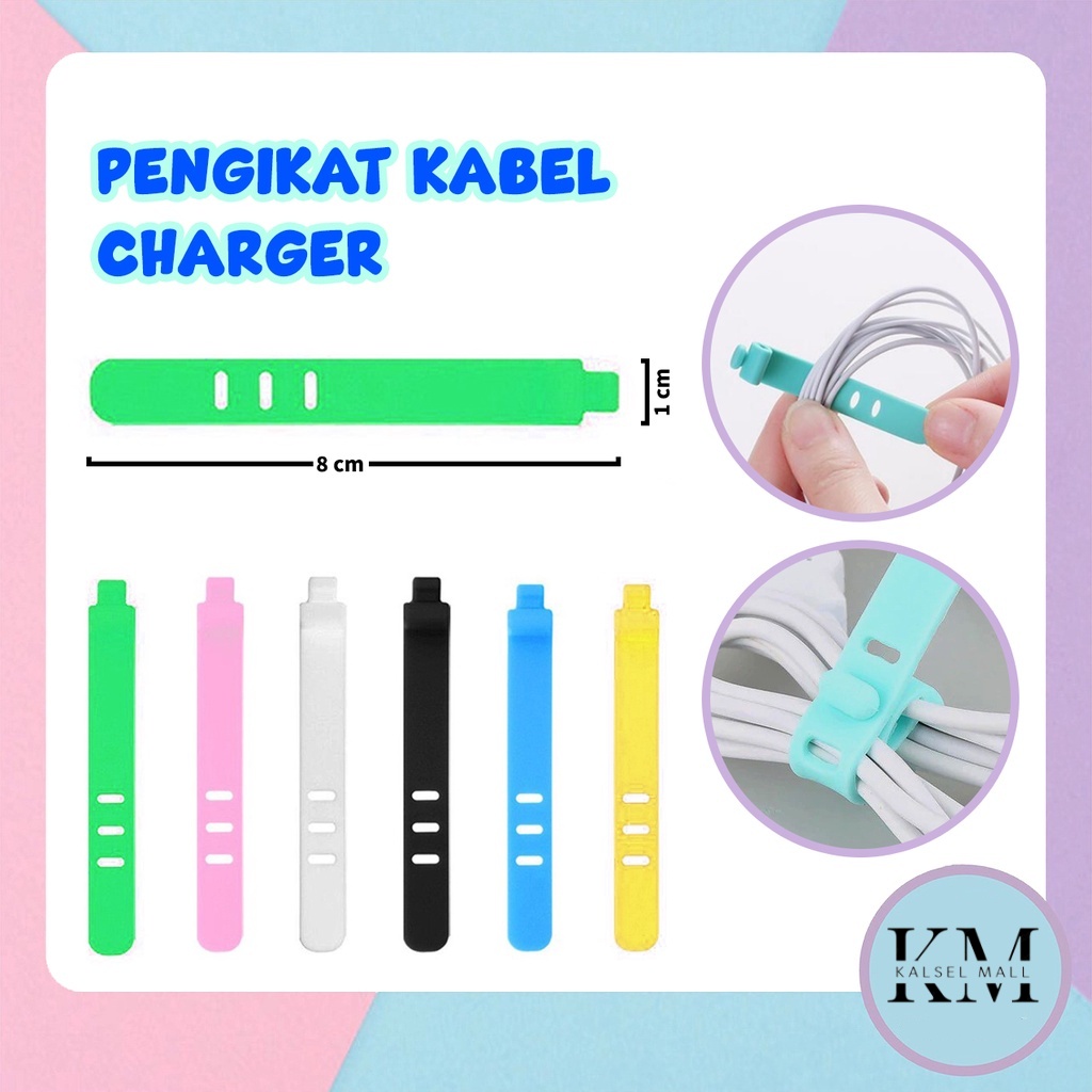 Pengikat Kabel Cesan dan Headset Silikon Penggulung Cable Binder Klip Cable Cord Holder Penjepit Kabel Charger Hp Hetset Universal HP46